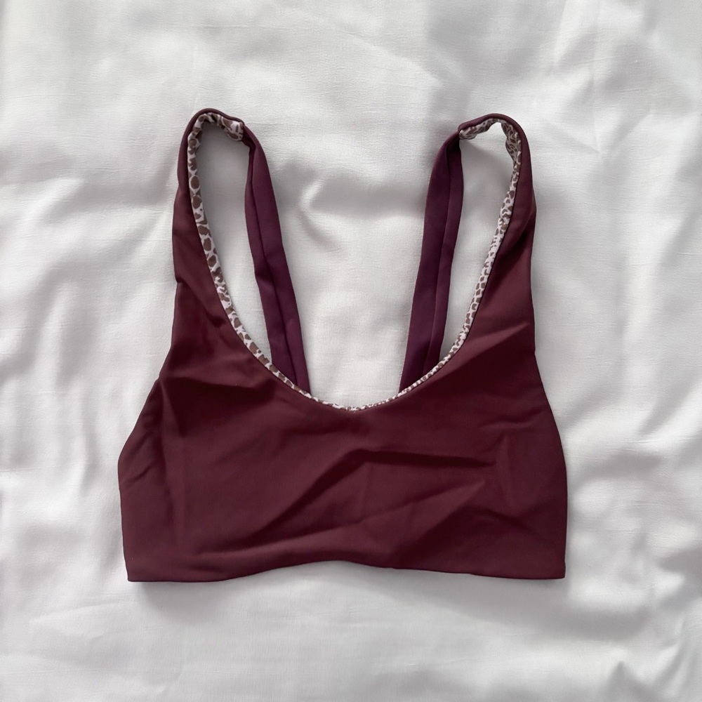 NWOT Acacia Swimwear Kanaio Bikini Top in Merlot Petite